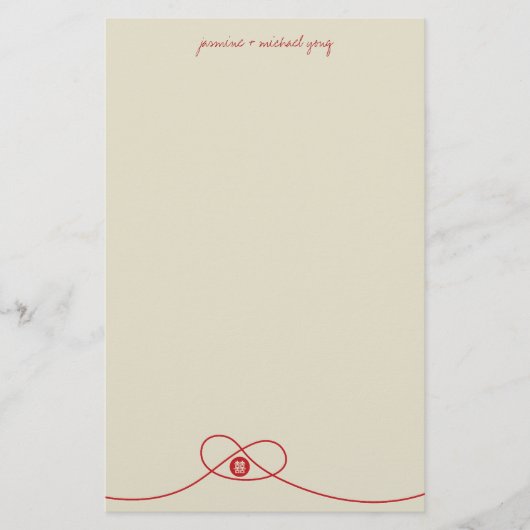 Dubbelgeluk Knot Chinese bruiloft Briefpapier (Voorkant)