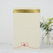 Dubbelgeluk Knot Chinese bruiloft Briefpapier (Staand voorkant)