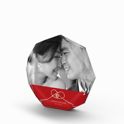 Dubbelgeluk Knot Chinese Weddenfoto Block Fotoblokken (Rechts)