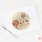 Dubbelgeluk Lantaarns Chinees huwelijk Ronde Sticker (Envelop)
