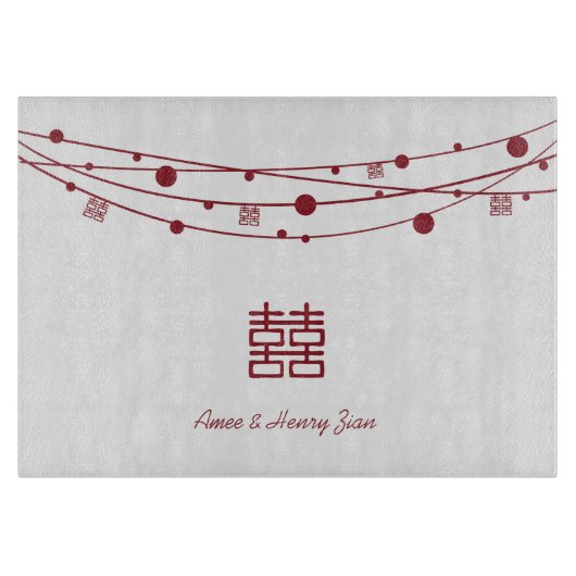 Dubbelgeluk Lantaarns Glass Cutting Board Snijplank (Voorkant)