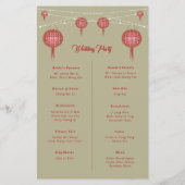 Dubbelgeluk Lantern Chinese Wedding Program (Achterkant)