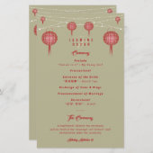 Dubbelgeluk Lantern Chinese Wedding Program (Voorkant / Achterkant)