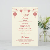 Dubbelgeluk Lantern Chinese Wedding Program (Staand voorkant)