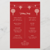 Dubbelgeluk Lantern Chinese Wedding Program (Achterkant)