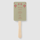 Dubbelgeluk Lantern Chinese Wedding Program Handwaaier (Achterkant)