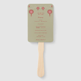 Dubbelgeluk Lantern Chinese Wedding Program Handwaaier