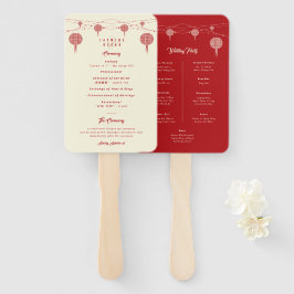 Dubbelgeluk Lantern Chinese Wedding Program Handwaaier