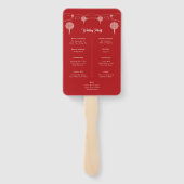 Dubbelgeluk Lantern Chinese Wedding Program Handwaaier (Achterkant)