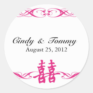 Dubbelgeluk met Scrolt Stickers Hot Pink