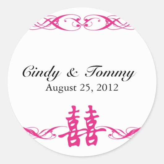 Dubbelgeluk met Scrolt Stickers Hot Pink (Voorkant)