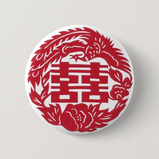 Dubbelgeluk Phoenix Ronde Button 5,7 Cm (Voorkant)