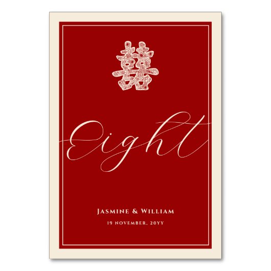 Dubbelgeluk Rode Chinese bruiloft Kaart (Achterkant)