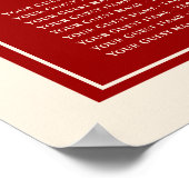 Dubbelgeluk Rode Chinese bruiloft Poster (Hoek)