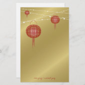 Dubbelgeluk Rode lampions Chinees huwelijk Briefpapier (Voorkant / Achterkant)