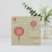 Dubbelgeluk Rode lampions Chinees huwelijk Kaart (Staand voorkant)