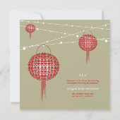 Dubbelgeluk Rode lampions Chinees huwelijk Kaart (Achterkant)