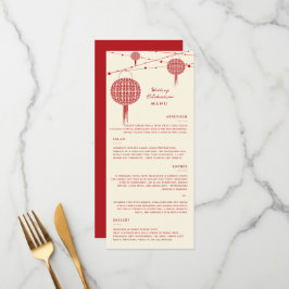 Dubbelgeluk Rode lampions Chinees huwelijk Menu