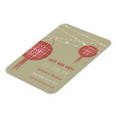 Dubbelgeluk rode lampjes Aziatisch sparen de datum Magneet (Linkerzijde)