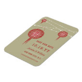 Dubbelgeluk rode lampjes Aziatisch sparen de datum Magneet (Linkerzijde)