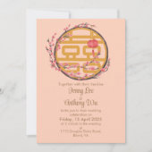 Dubbelgeluk Sakura Chinees huwelijk Kaart (Voorkant)