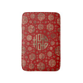 Dubbelgeluk Symbool patroon - Goud op rood Badmat (Voorkant Verticaal)