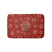 Dubbelgeluk Symbool patroon - Goud op rood Badmat (Voorkant)