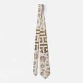 Dubbelgeluk Symbool patroon - pastelgoud Stropdas (Achterkant)