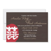 Dubbelgeluk Uitnodiging voor een Chinees huwelijk