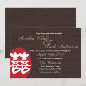 Dubbelgeluk Uitnodiging voor een Chinees huwelijk (Voorkant / Achterkant)