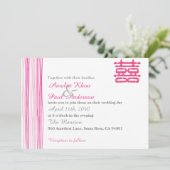 Dubbelgeluk Uitnodiging voor een Chinees huwelijk (Staand voorkant)