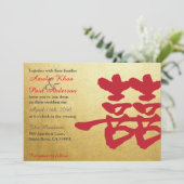 Dubbelgeluk Uitnodiging voor een Chinees huwelijk (Staand voorkant)