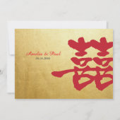 Dubbelgeluk Uitnodiging voor een Chinees huwelijk (Achterkant)