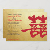 Dubbelgeluk Uitnodiging voor een Chinees huwelijk (Voorkant / Achterkant)