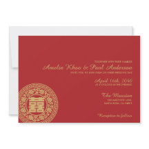 Dubbelgeluk Uitnodiging voor een Chinees huwelijk