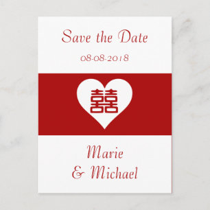 Dubbelgeluk - Vet rood hart Aankondigingskaart