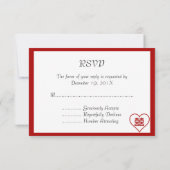 Dubbelgeluk - Vet rood hart RSVP Kaartje (Achterkant)