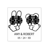Dubbelgeluk Weddenschap Monogram Rubberstempel (Afrduk)