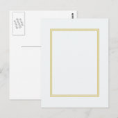 Dubbelgouden metalen rand op bubbelwit briefkaart (Voorkant / Achterkant)