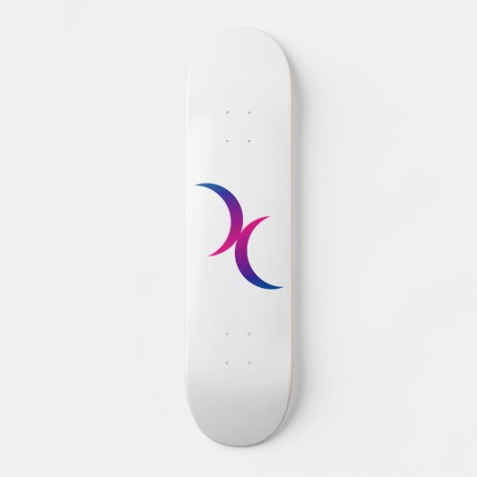 Dubbelhalve maan bisexual Pride Symbool Persoonlijk Skateboard (Voorkant)