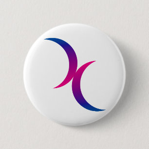 Dubbelhalve maan bisexual Pride Symbool Ronde Button 5,7 Cm
