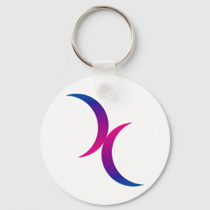 Dubbelhalve maan bisexual Pride Symbool Sleutelhanger