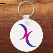 Dubbelhalve maan bisexual Pride Symbool Sleutelhanger (Voorkant)
