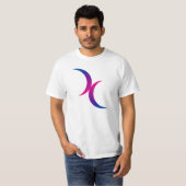 Dubbelhalve maan bisexual Pride Symbool T-shirt (Voorkant volledig)