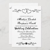 Dubbelharige harten in de Floral Branches Wedding  Kaart (Voorkant / Achterkant)