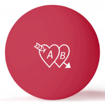 Dubbelharten met Cupids Arrow en Initialen