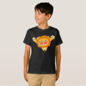 Dubbelknappe cartoon leeuwen t-shirt (Voorkant volledig)