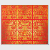 Dubbelkonijnenpapier, Chinees nieuwjaarsprogramma  Cadeaupapier (Vlak)