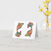 Dubbellaagvis wenskaart kaart (Gele Bloem)