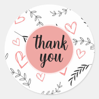 Dubbellijnhartslag & lederbloemtiketten ronde sticker